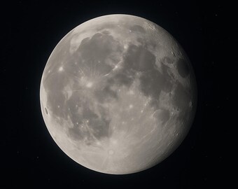 Moon Phase Art Print Set: Photorealistic Lunar Cycle (Digital Download)