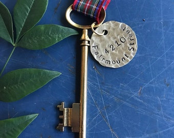 First Home, New Home Ornament, Key ornament, First Christmas, Personalized housewarming gift, first home ornament, new home ornament, wed