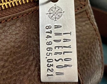 Custom luggage tag, personalized suitcase nametag, bag tag for travel, graduation, father's day, wedding, engagement gift, 10th anniversary