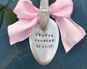 First Christmas ornament, gift for newlyweds, baby, mother in law, vintage spoon