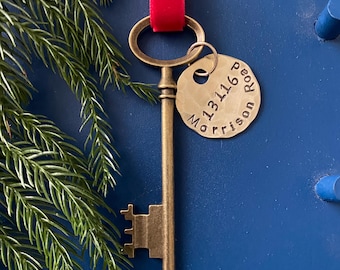 New home ornament, first home, skeleton key, Key ornament, First Christmas,  first home ornament, new home ornament, wed