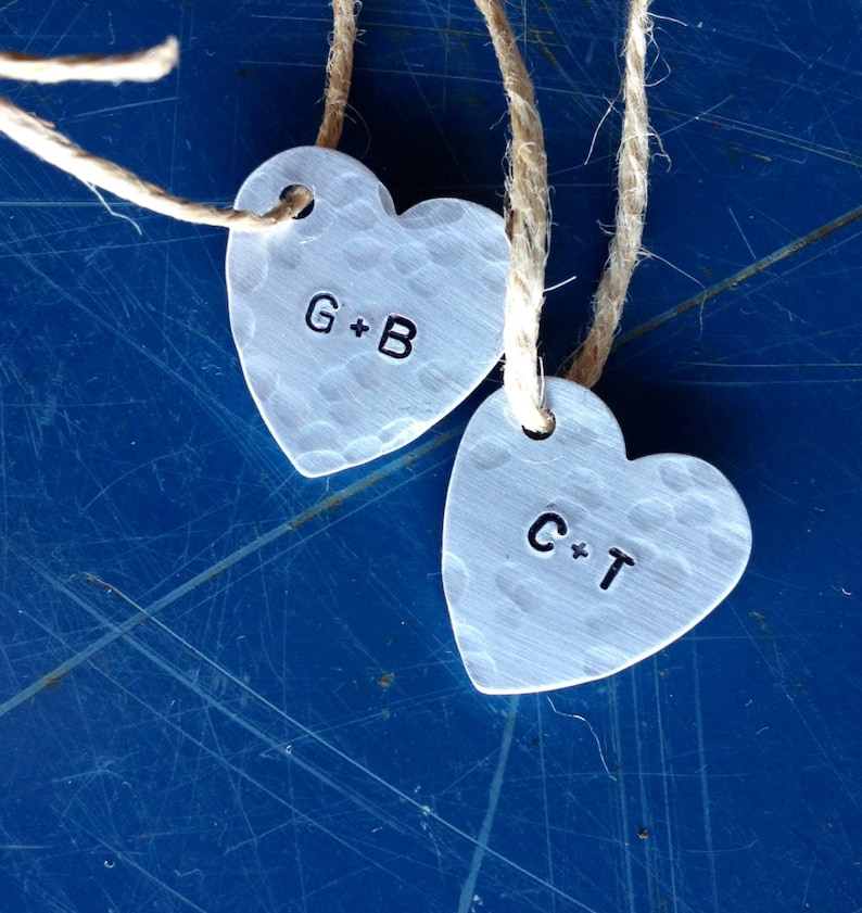 Heart Name Tag Wedding Decor Heart Tag Heart Charm Etsy