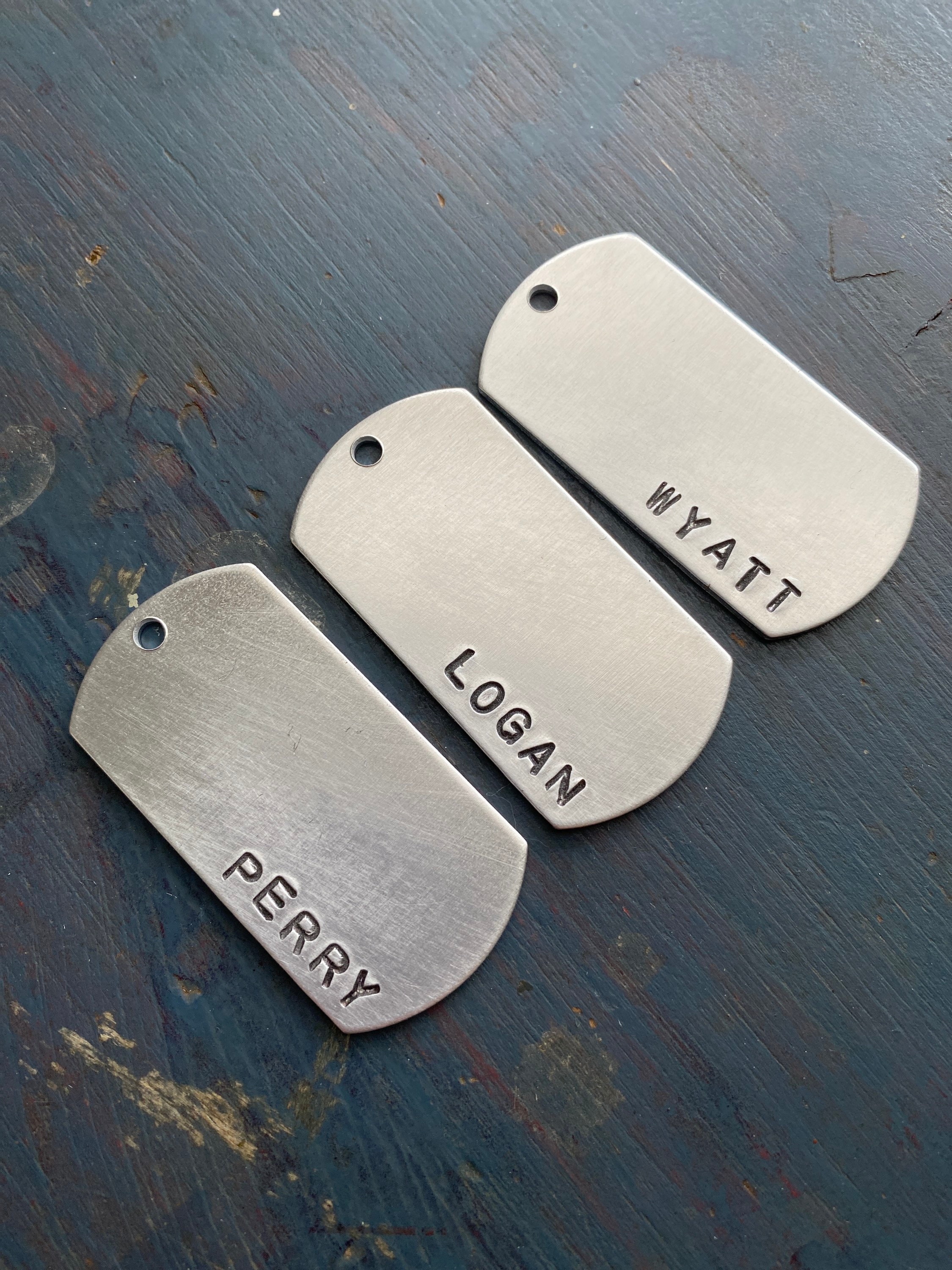 Classic Military Dog Tag Necklace - Custom Colors - Embossed