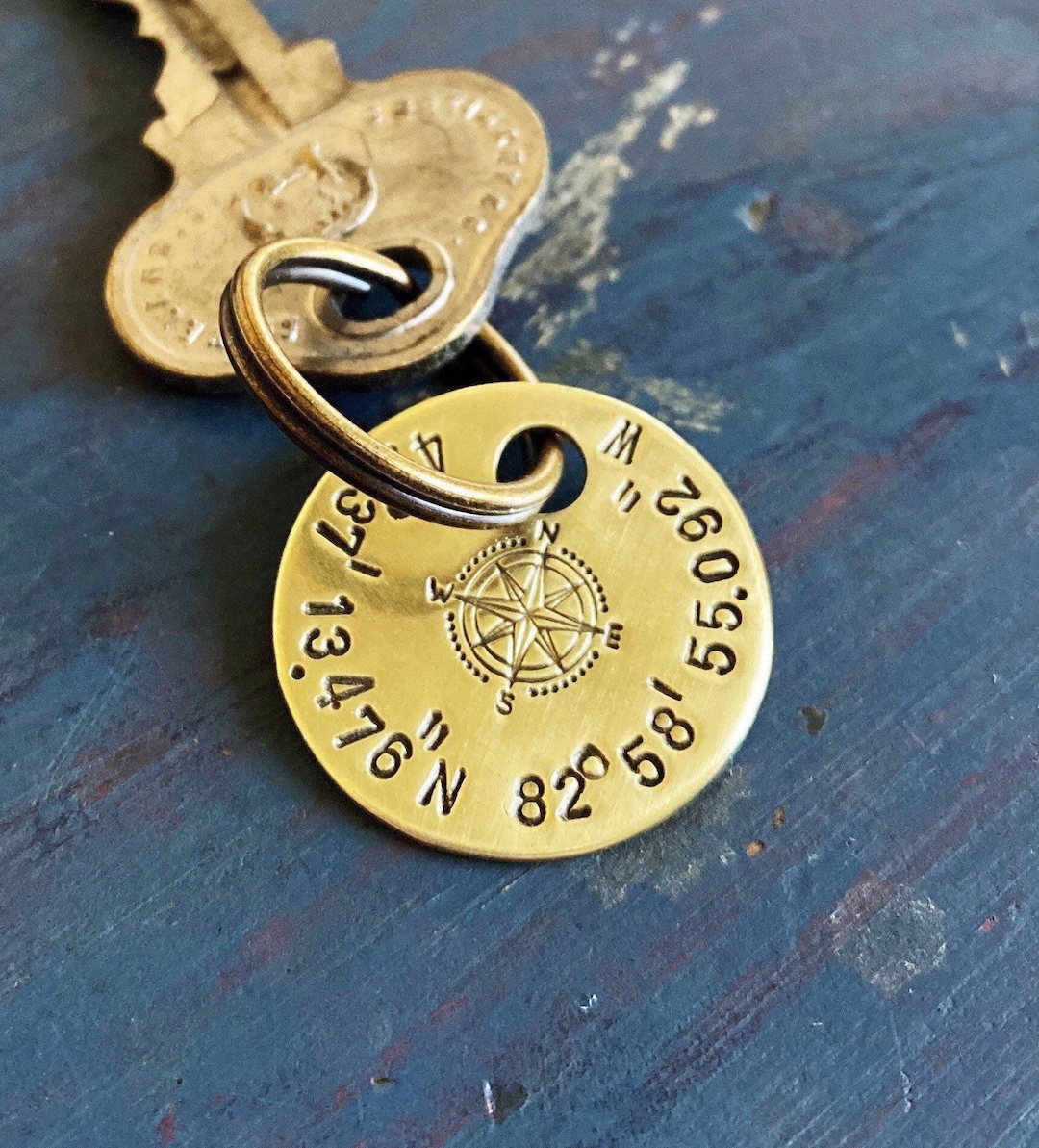 Coordinate Keychain, GPS, Latitude, Longitude, Valentine's Day