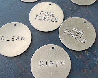 Laundry, Organization tags, labels for closet, towels, garage, kitchen, pantry, Sheets, clean, dirty, lights, darks