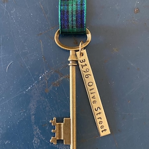 New Home Ornament, Housewarming gift, hostess gift, realtor, New House, Address Key, personalized, First Christmas, Key for Santa image 3