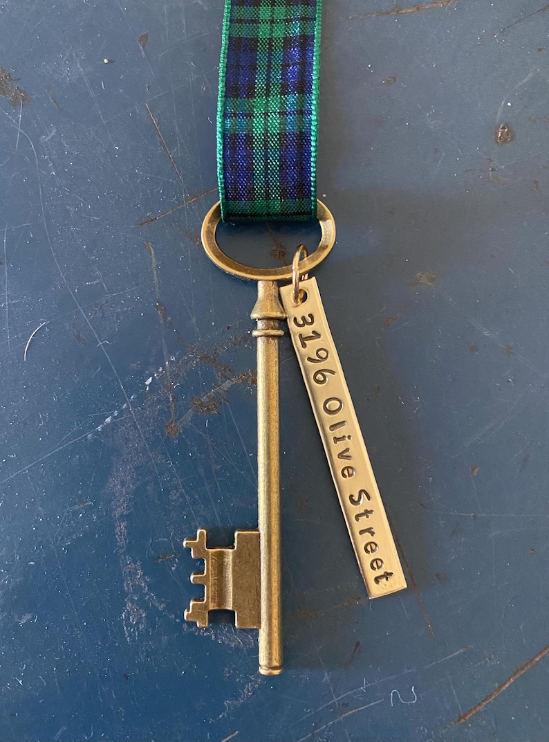 New Home Ornament, Housewarming gift, hostess gift, realtor, New House, Address Key, personalized, First Christmas, Key for Santa image 3