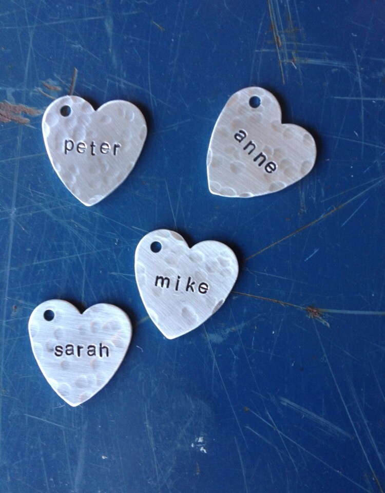 Heart Name Tag Wedding Decor Heart Tag Heart Charm Etsy