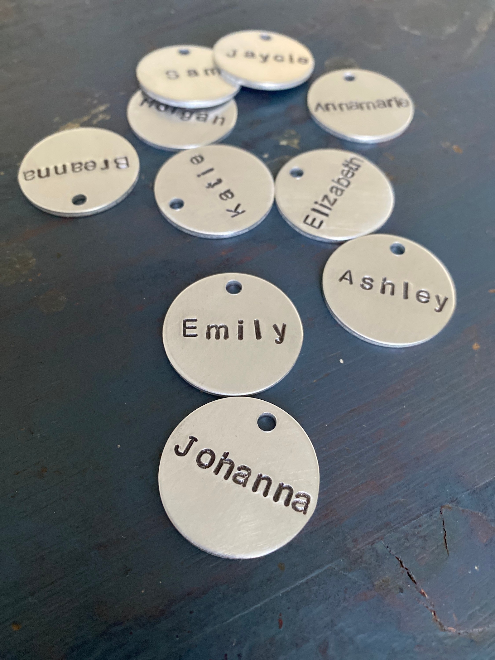 Name Tag Charms Tags Labels Name Tags Hand Stamped Charms Etsy