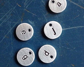 Letter, Initial, number, metal charm, alphabet pendant, make your own bracelet with this 1/2 inch charm