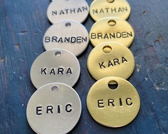 Label your stuff, bridle harness tags for horse tack or pet supplies, your choice silver or brass