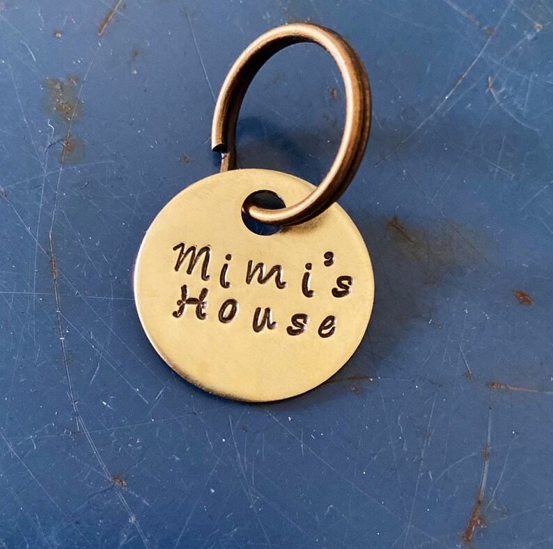 Custom Keychain Choose Your Text Hashtag Round Brass Etsy