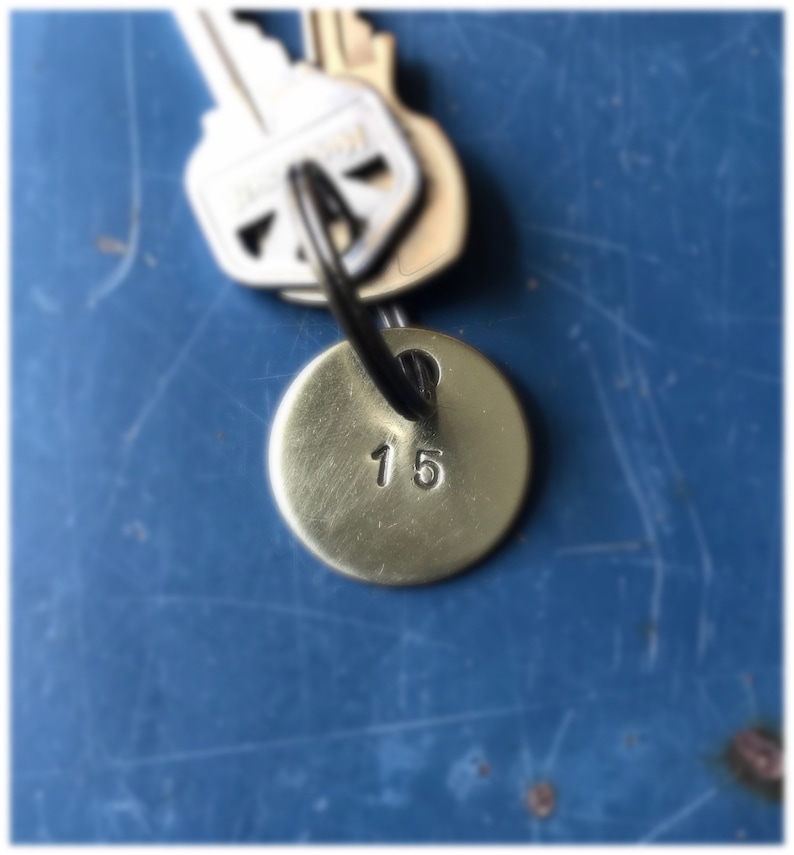 Custom Keychain Choose Your Text Hashtag Round Brass Etsy