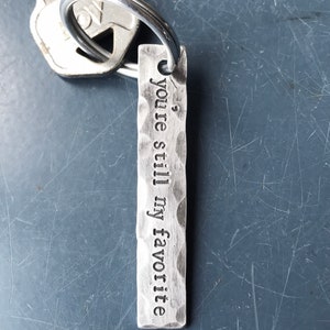 10 year anniversary gift, you&#39;re still my favorite, custom keychain, tin, aluminum, keychain, Valentine&#39;s Day gift for wife or husband,