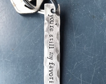 10 year anniversary gift, you're still my favorite, custom keychain, tin, aluminum, keychain, Valentine's Day gift for wife or husband