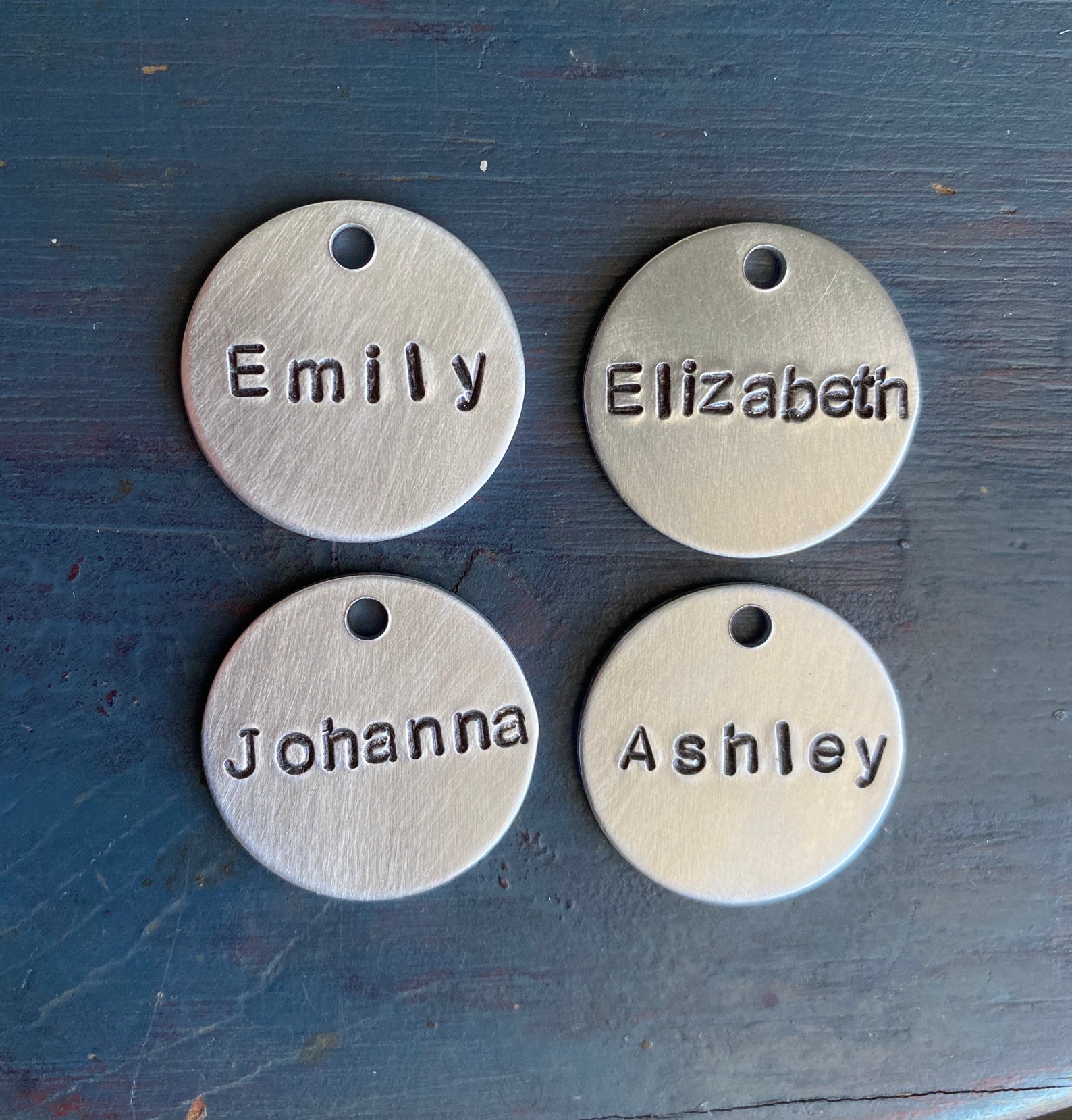 Name Tag Charms Tags Labels Name Tags Hand Stamped Charms Etsy