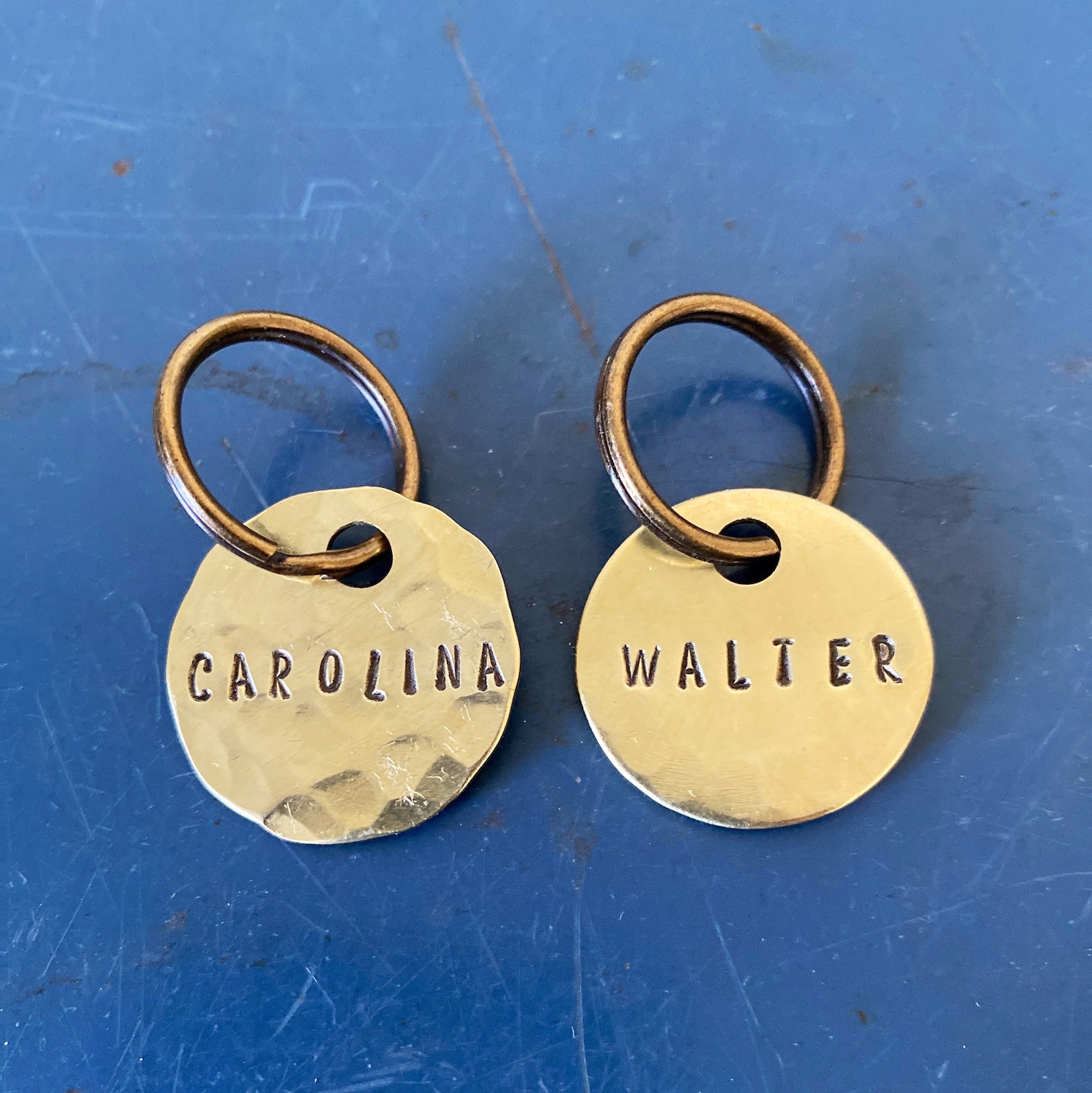 Brass Dog Tag Custom Hand Stamped Dog Tag Pet ID Tags Etsy