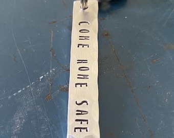 Come Home Safe, keychain, gift for police, fire, military, personalize