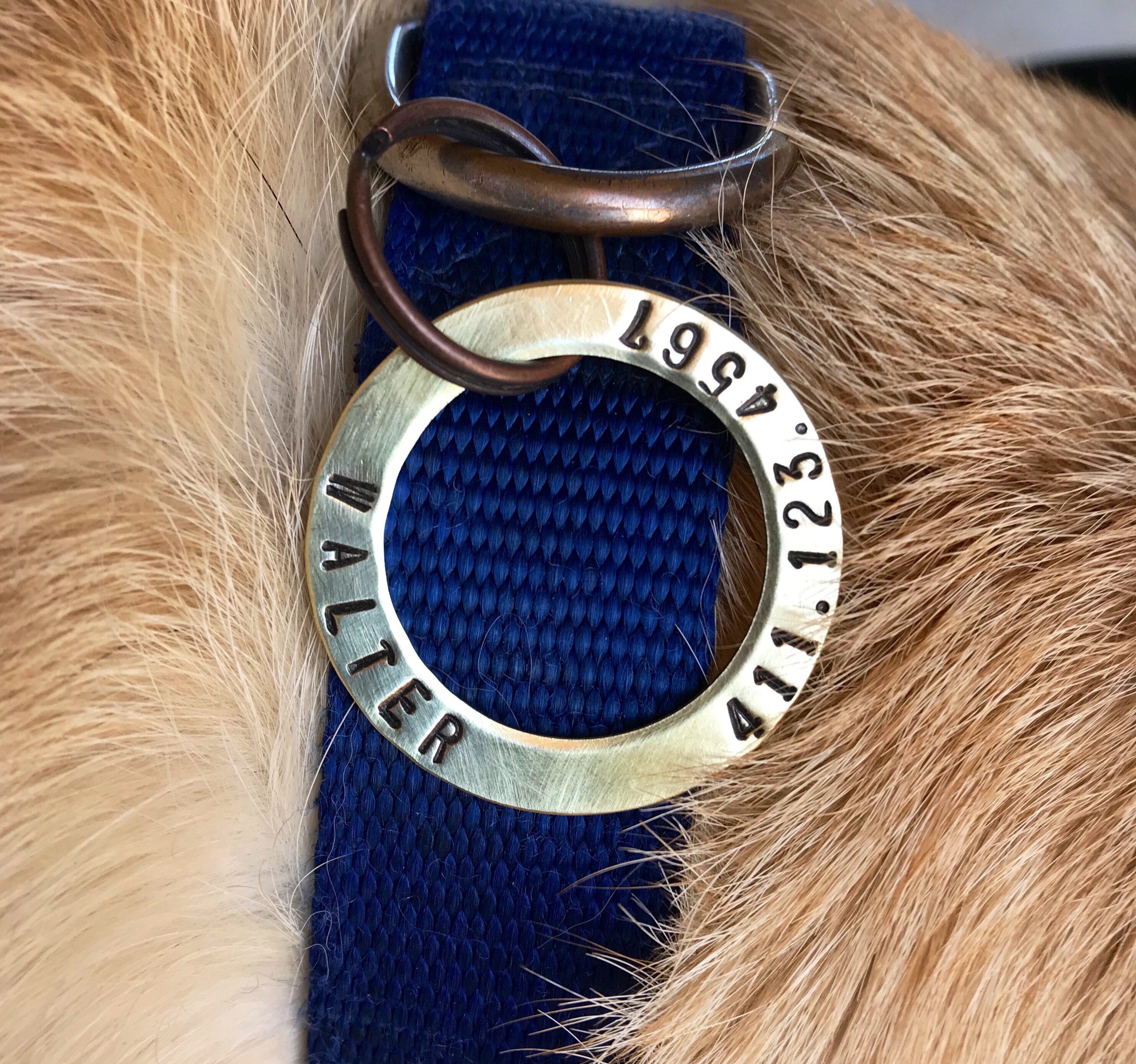 Pet Tag, Dog Tag for Dog, Gift for Pet Owner, Round, Name and Phone Number,  Silver, Brass, Name Tag for Pet 