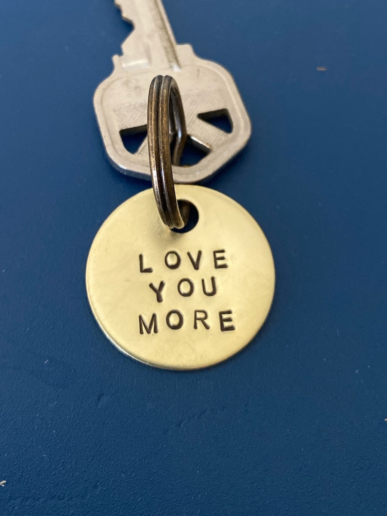 Love you more, keychain for husband, wife, girlfriend, boyfriend, daughter, son, Valentines Day image 1