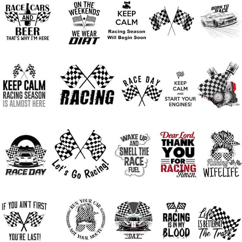 Race Day PNG Bundle | Racing Car Clipart | Motorsport Sublimation ...