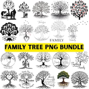 Family Tree PNG Bundle, Genealogy Tree PNG, Family Quotes Sublimation Designs, Heritage Tree Clipart, Family Reunion PNG, Digital Download