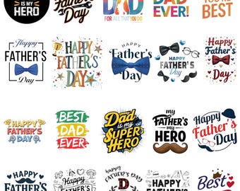 Fathers Day Quotes PNG Bundle, Dad Design Pack for T-Shirts & Mugs