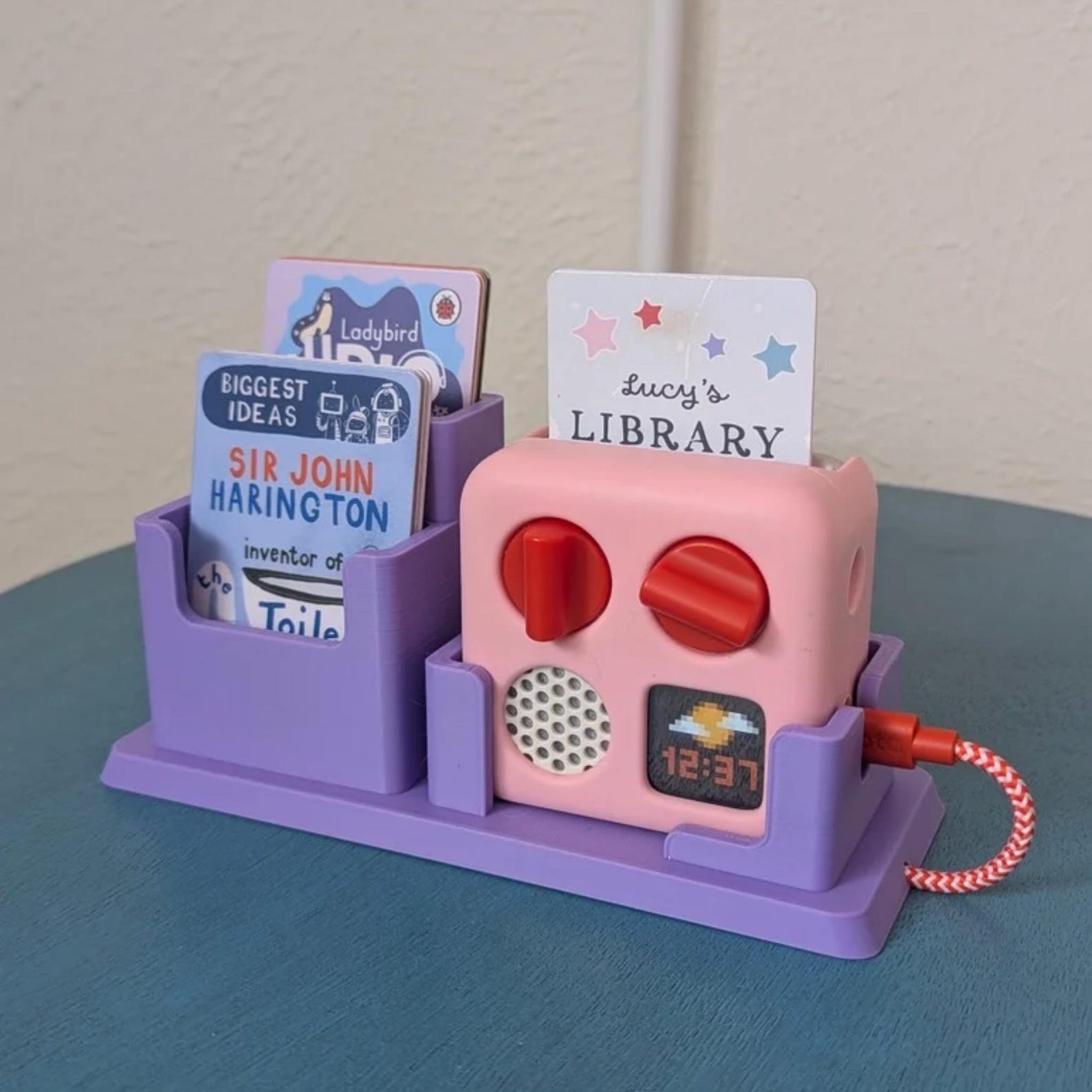 Kids Audio Player Dock with Card Storage | Bedside Stand & Organiser for Children’s Audio Device