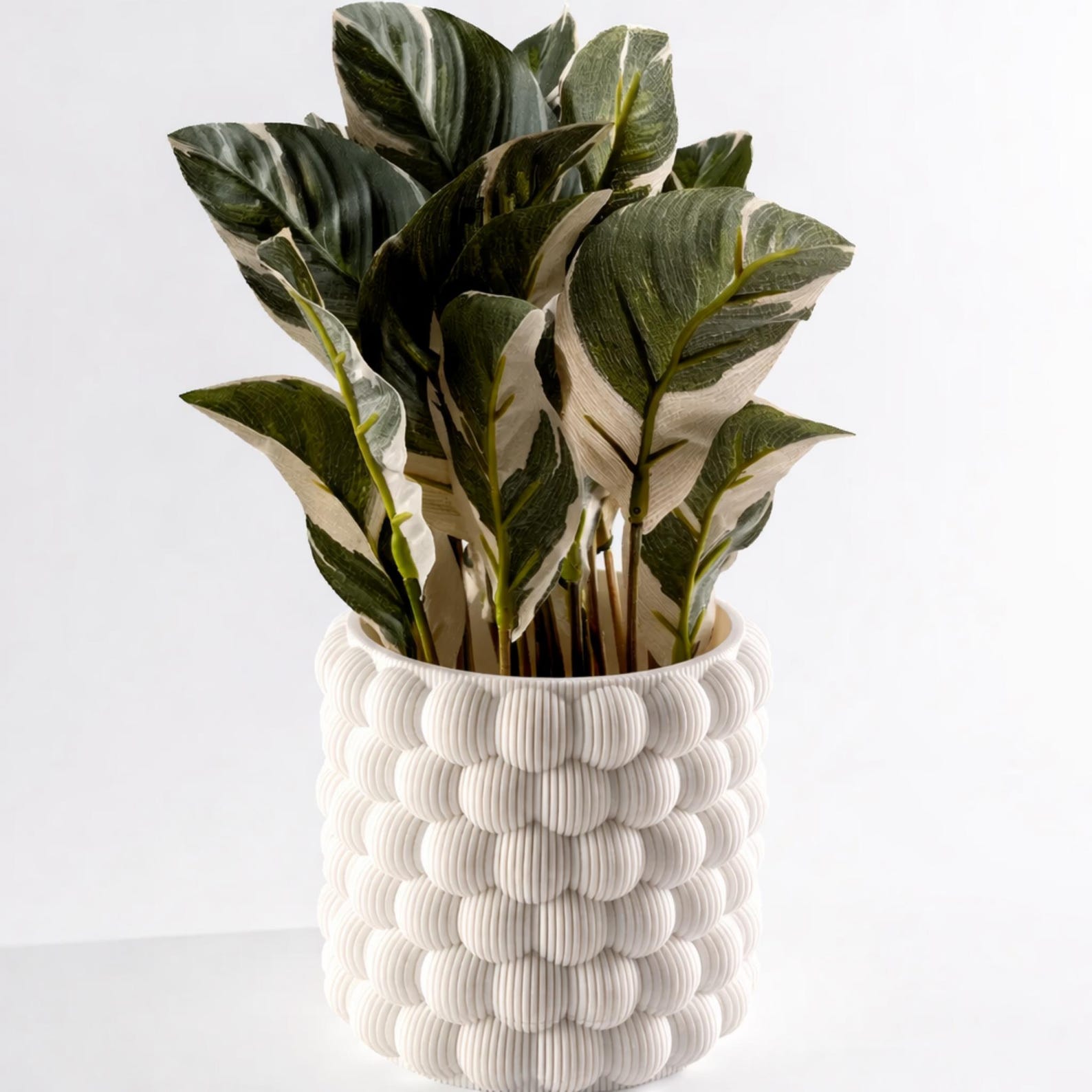 Maceta con textura de burbujas / Maceta decorativa moderna, soporte minimalista para plantas de interior, decoración contemporánea para el hogar