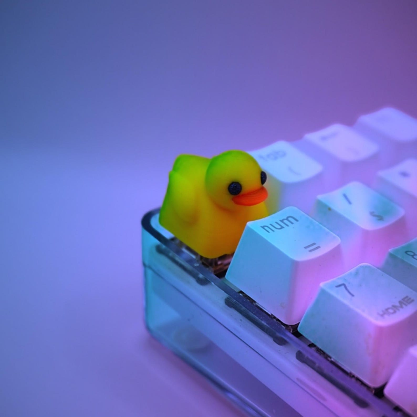Duck Artisan Keycap • Yellow Bird Character Accent Key for Custom Mechanical Keyboards