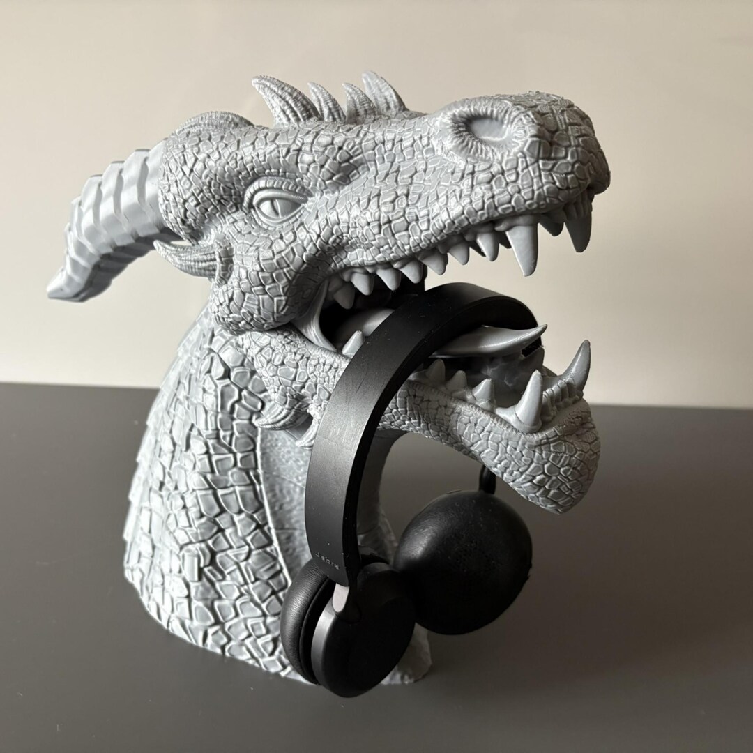 Dragon Head Headphone Stand | Fantasy Desk Decor | Gaming Headset ...