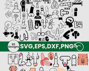 Paquete SVG de pene divertido, San Valentín para adultos, archivo de corte para despedida de soltera (svg, png, eps, dxf)