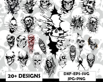 Decoración de pared con calaveras SVG, archivo de corte Cricut Glowforge (descarga digital)