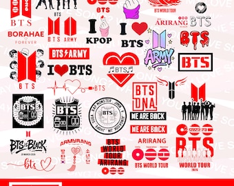 Paquete de archivos SVG de la gira mundial Arirang de BTS 2026, diseños de camisetas de conciertos de Kpop, archivos de corte para Cricut Silhouette, firmas de miembros de BTS en formato PNG, ¡Hemos vuelto!
