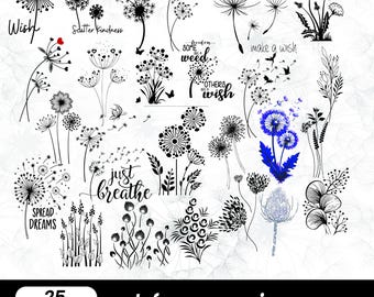 Dandelion Bundle, Blow Me Svg, Blowing Svg, Cut File (Digital Download).
