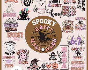 Paquete de diseños SVG para Halloween, diseños de temporada de sustos (descarga digital)