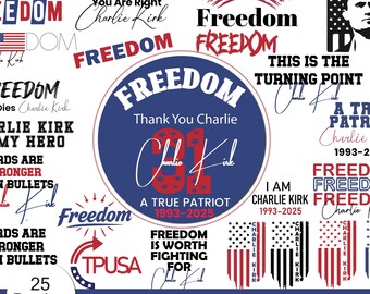 Paquete SVG de la libertad de Charlie Kirk: diseño de la bandera de EE. UU. (archivos digitales)