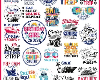 Paquete SVG de crucero, diseños para viajes familiares (descarga digital)