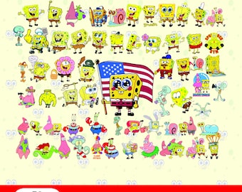 Sponge Bob  Png Bundle,Sponge Bob Svg,Patrick Svg,Sponge Bob Clipart,Sponge Bob Square Pants,Sponge Bob Cricut,Instant Download circut cut