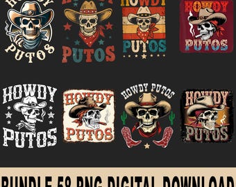 Howdy Putos Png, Howdy Png, Nashville Png, Funny Western Png, Hola Putos Spanish Slang, Howdy Putos Funny Retro Vintage Png