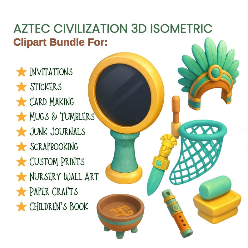 Aztec Civilization 3D Clipart – 55 PNG Files for History Projects ...