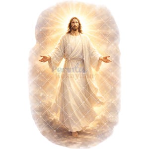 Jesus Auferstehung Aquarell Clipart: Auferstandene Retter Ostern PNG Grafik (Digitale Illustration)