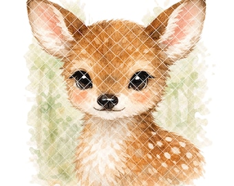 Watercolor Fawn Clipart: Baby Deer PNG, Nursery Art (Digital Download)