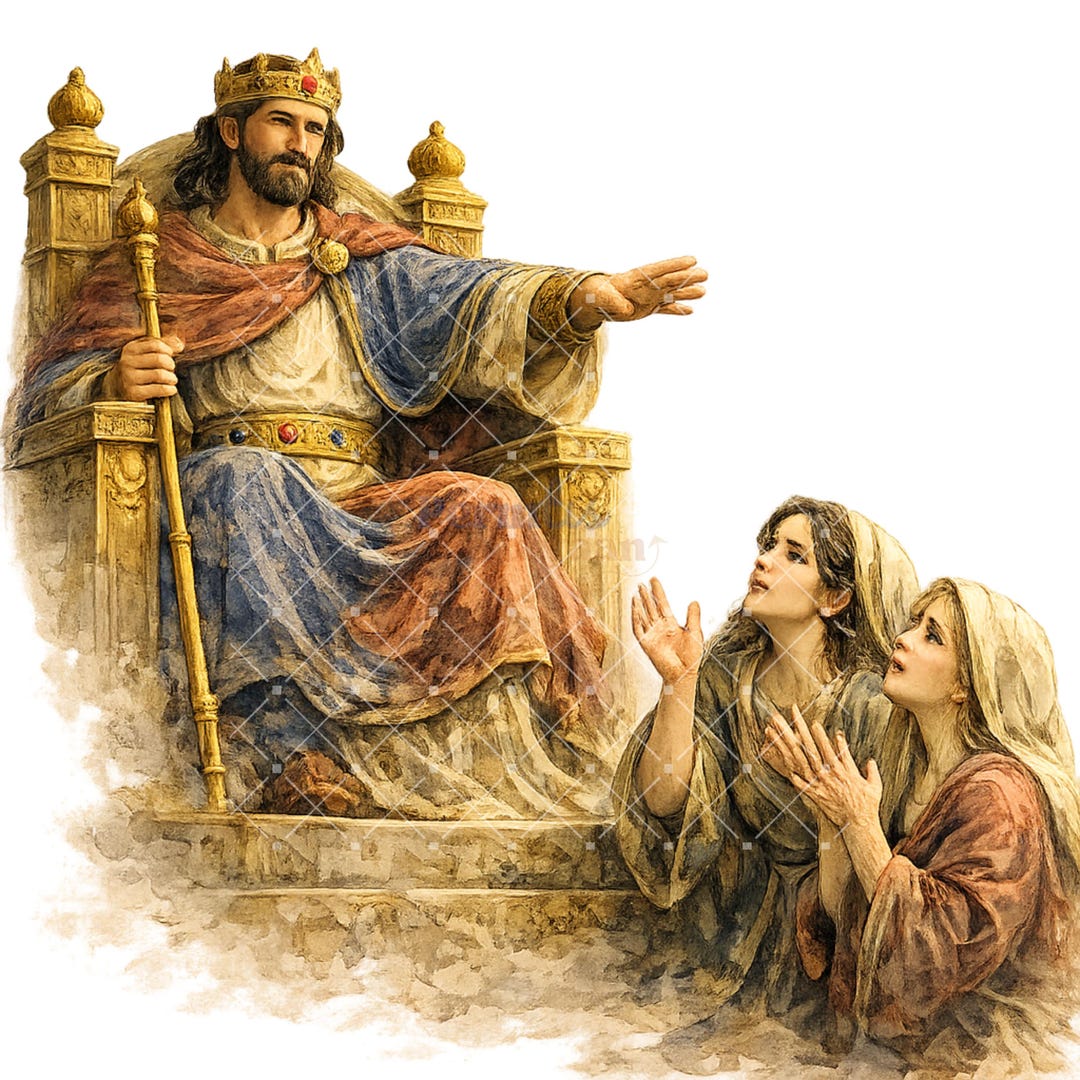 King Solomon Throne Clipart - Wise Ruler Watercolor PNG - Old Testament ...