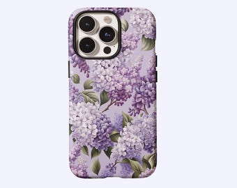 Funda para teléfono con diseño floral de racimos lilas, estilo romántico de flores silvestres primaverales, para iPhone 17, 16, 15, 14, 13, 12, 11 Pro Max, Samsung S25, S24 Ultra, Magsafe