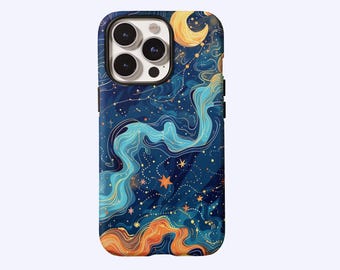 Dreamlike Cosmic Nebulae Phone Case,Neon Starlit Space,Colorful Abstract Gift,For iPhone 17 16 15 14 13 12 11 ProMax,Samsung S25 S24,Magsafe