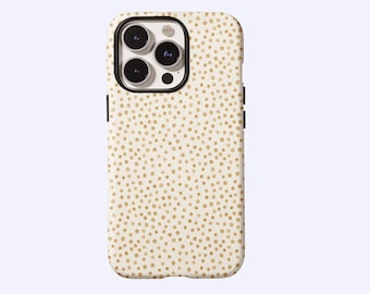 Light beige with small gold dots Phone Case,Minimalist Neutral Spot Pattern,Cover For iphone 17-11 Pro Max,Samsung S30-20 FE Ultra,Magsafe