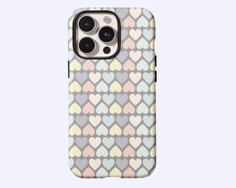 レトロなハートの携帯ケース、HEART'S DESIRE、優しく癒される愛、キュートでスイートな美学、iPhone 17-11 Pro Max、Samsung S30-S20 FE Ultra、Magsafe対応
