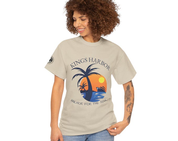 Featured listing image: Palm Tree Sunset Graphic Tee: Tropical Beach Vibes Cotton Shirt