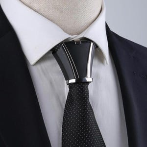 Protège-nœuds de cravate noir, accessoires pour costume de mariage et cravate